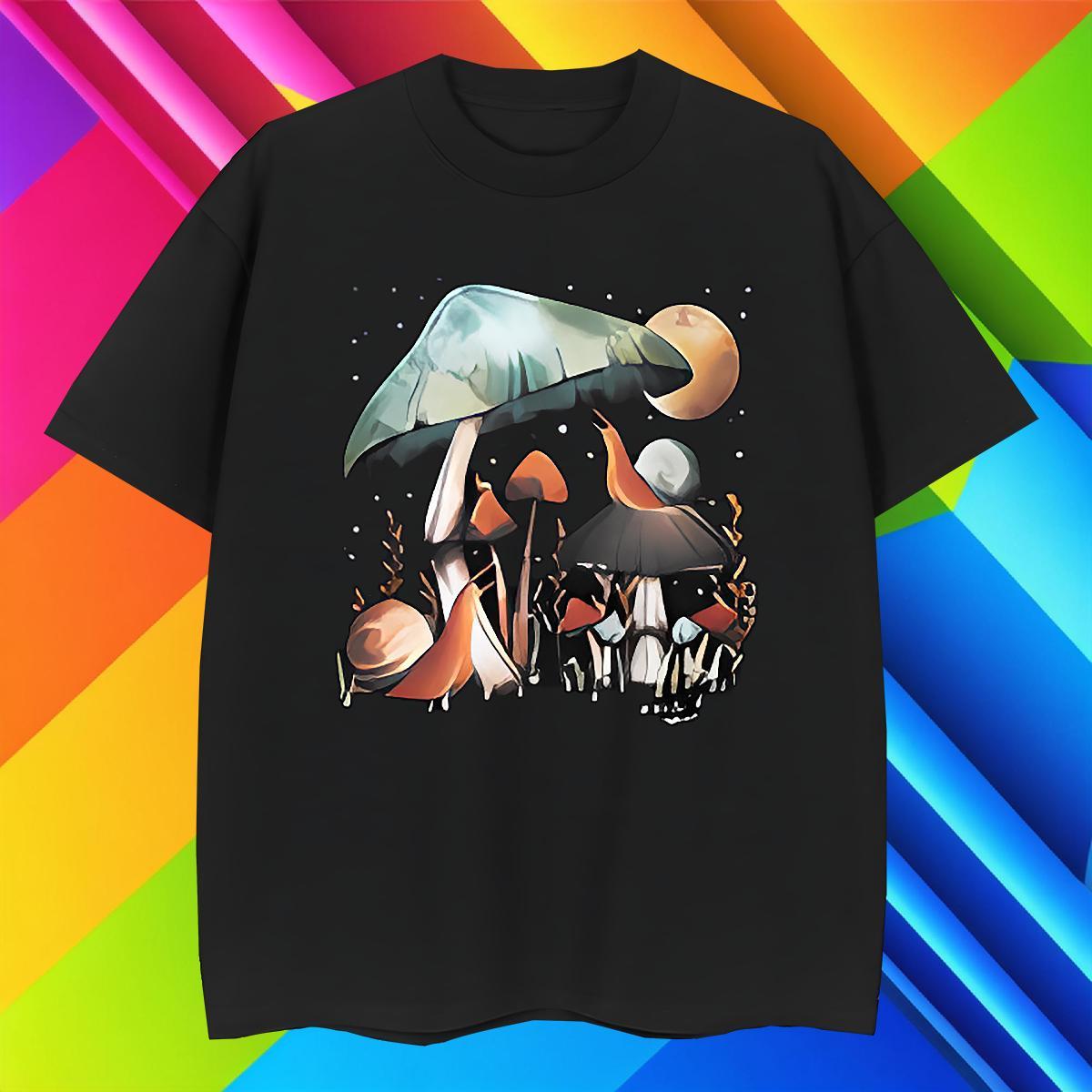 T-Shirts for Men 100% Cotton 230g mushroom Home Outdoor Breathable Crew Neck DIY Printed Tshirts New Arrival Designer Polos