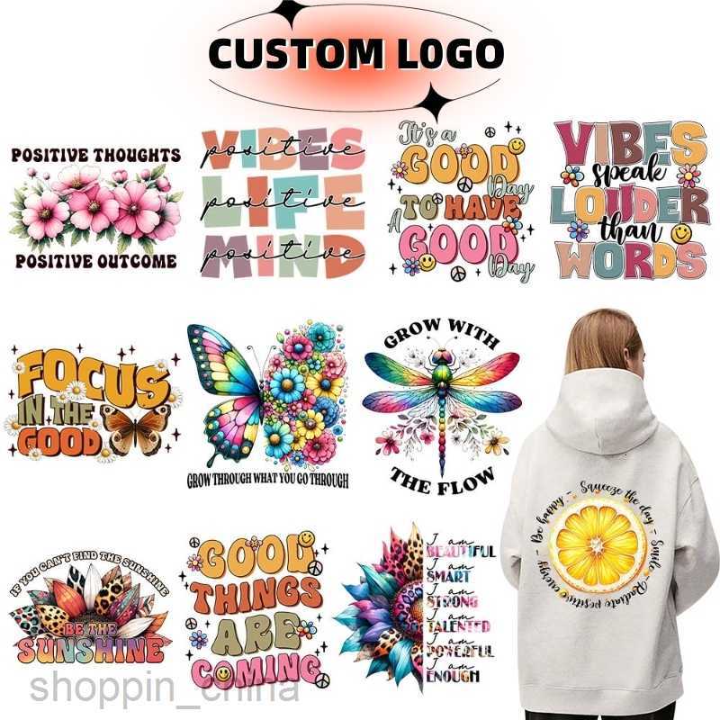 Sewing Notions & Tools Inspirational sublimation hand drawn watercolor text clothing printing hot stamping stickers