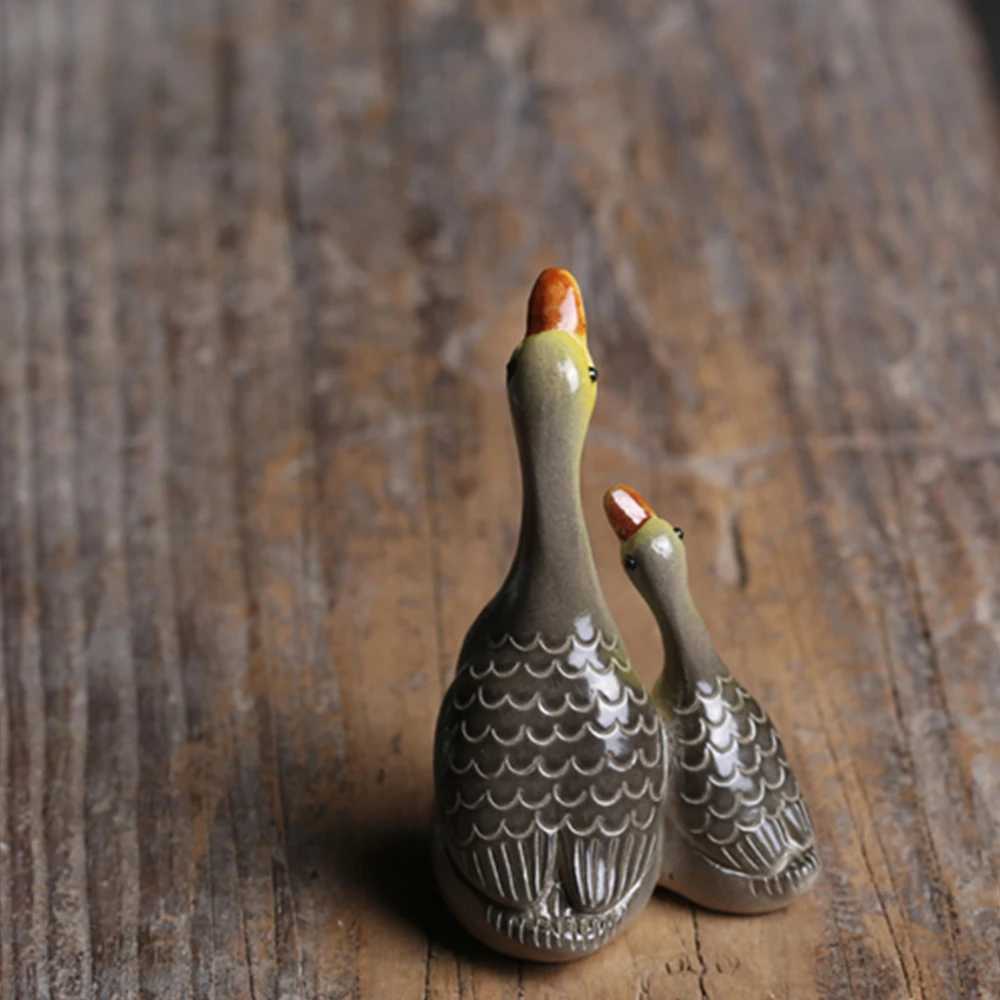 Discolor Handmade Purple Clay Duck Tea Pet Figurines Swan Tea Ceremony A Tea Set Gift Zen Change Color Accessories AnimalXJ240814