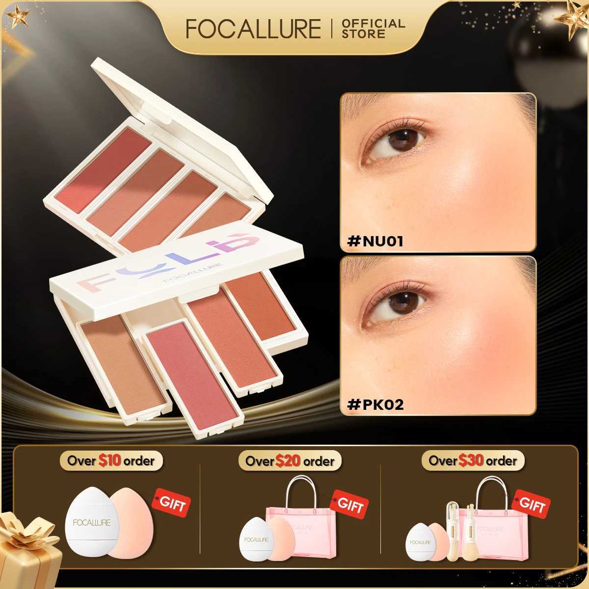 FOCALLURE Multi-use DIY Blusher Palette Waterproof Long-lasting High Pigment Natural Face Blush Powder Makeup Women Cosmetics Y240815