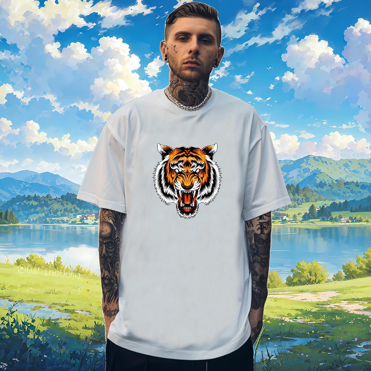 T-Shirts 100% Cotton 230g ferocity Street Wear O Neck Short Sleeves DIY Men Tees New Designer Classic Clothings