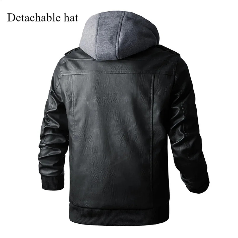 Mens Leather Jackets for Men Autumn Winter Motorcycle PU Jacket Streetwear Outdoor Coats Loose Jacket 240814