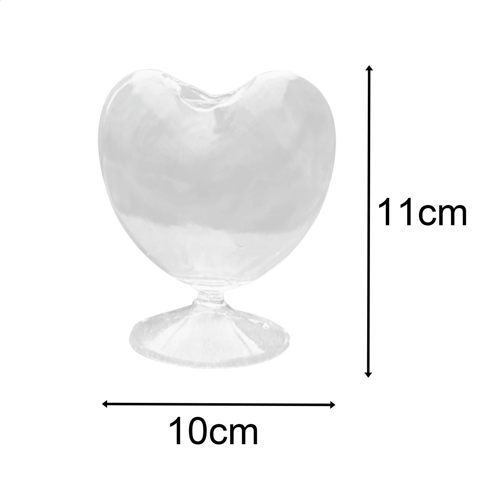 Transparent Glass Vase Bookshelf Flower Arrangement Desktop Cabinet Heart Shaped for Bedroom Study Room Dorm Birthday Gift 240812