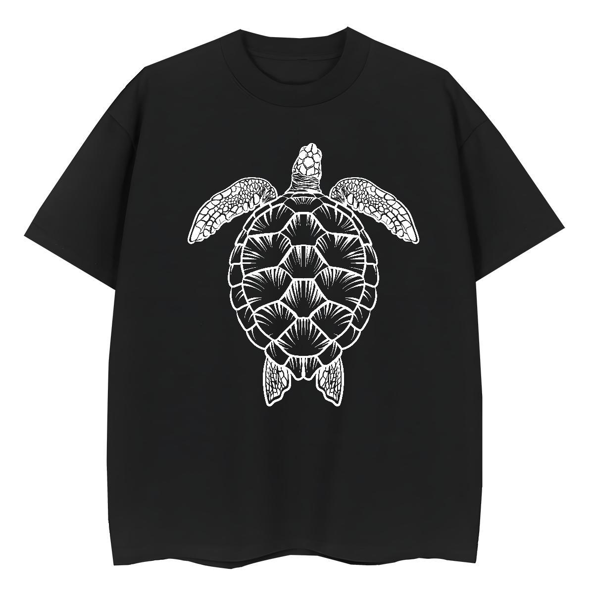 High Quality T-Shirts for Men tortoise Breathable Short Sleeve Hip Hop Custom Anime 230g Cotton Tshirts Fashion Design Clothes
