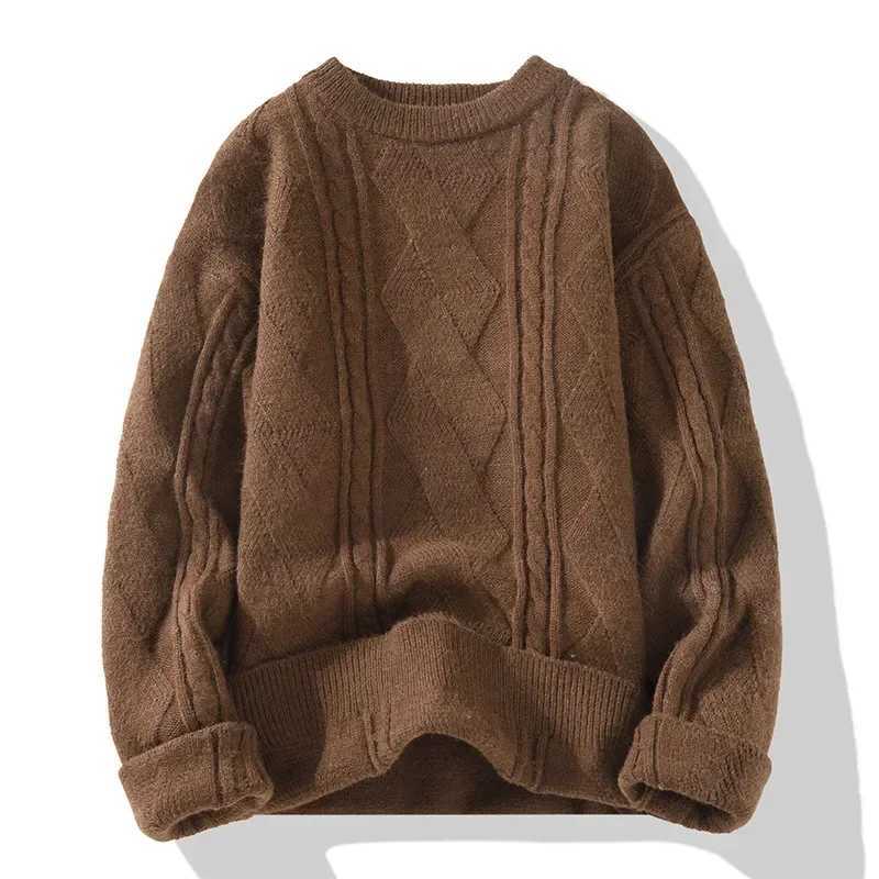 Autumn and Winter New Student Casual Fashion Round Neck Solid Color SweaterXJ240814