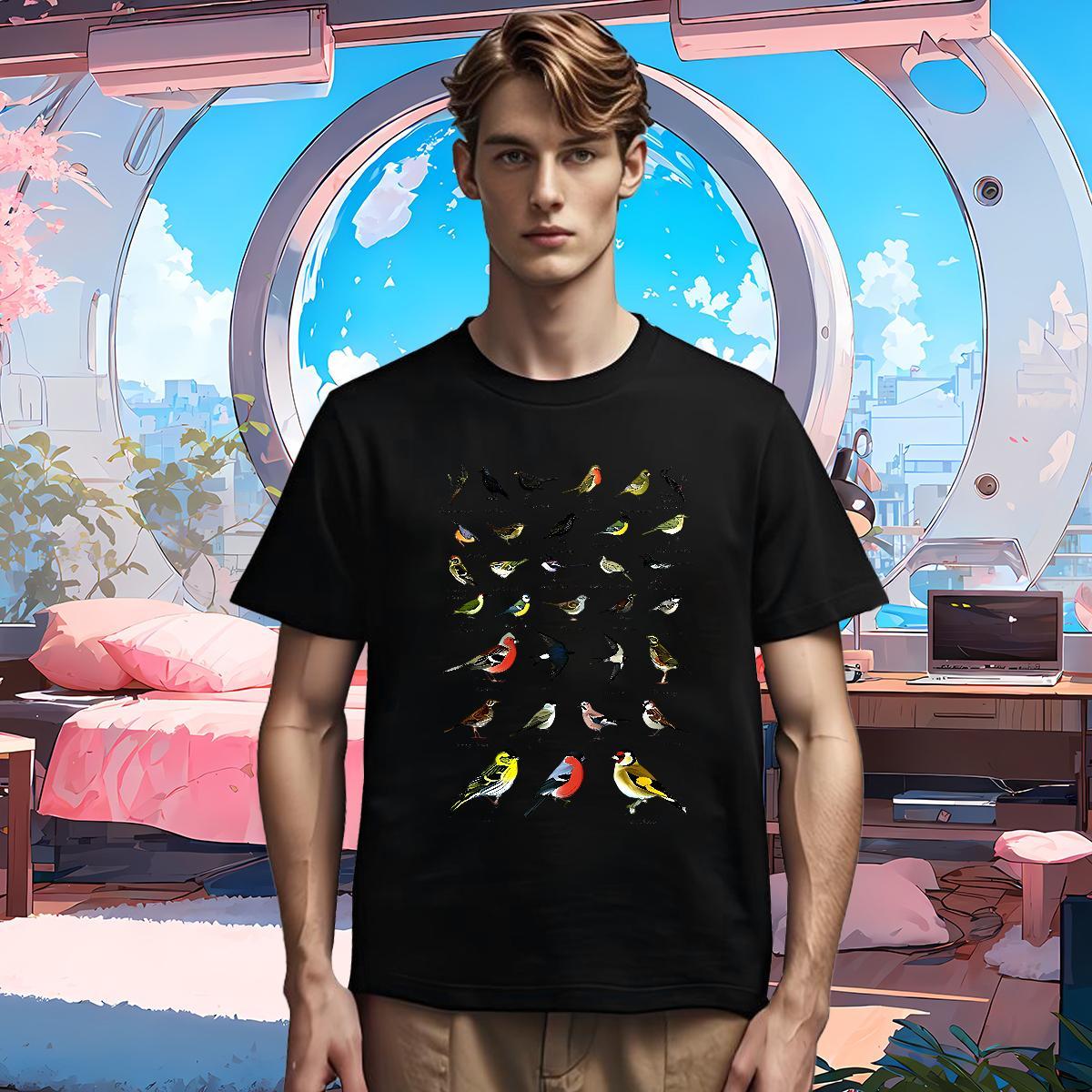 T-Shirts 230g 100% Cotton bird Sport Breathable DIY Anime Men Tshirts Classic Casual Cool Polos