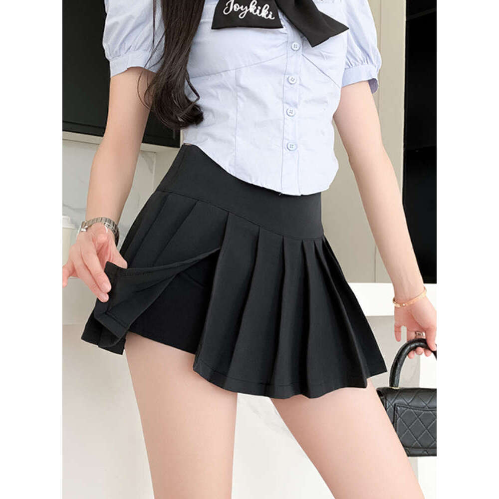 Sexy DEEPTOWN Pleated Women Summer Korean Fashion A-line Split Super Mini Skirts for School Vintage Tennis Dance Skirt