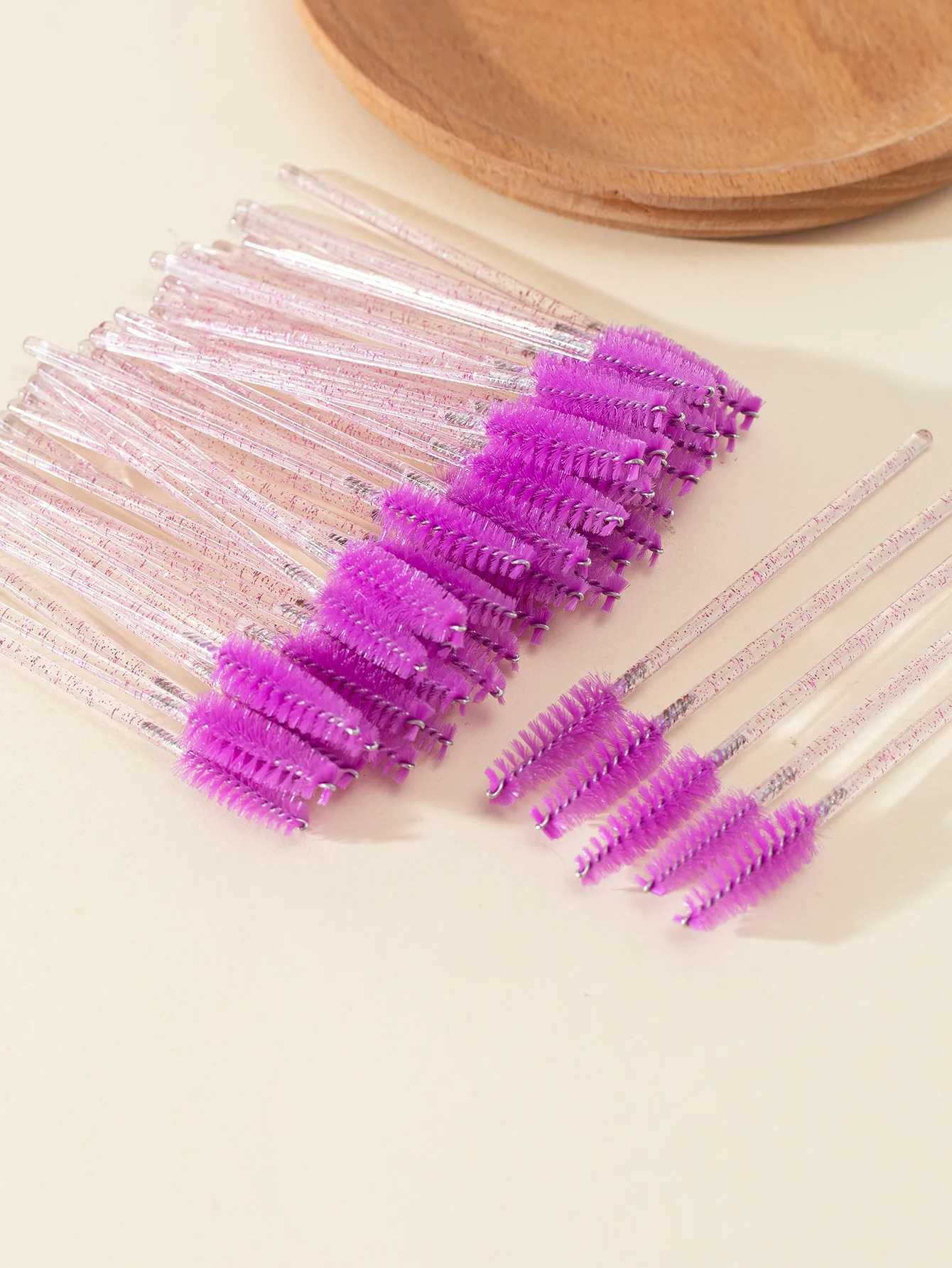 50 mascara brushes makeup brush disposable eye black stick application coil mascara cosmetics brush mascara extension tool W240814