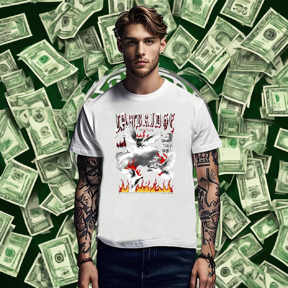 T Shirts Men 100% Cotton 230g eagle Street Wear O-Neck Short Sleeve Oversized 4XL Men Tshirts Customized TOP Quality Polos