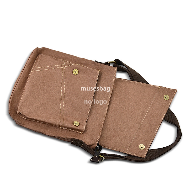 Vintage single shoulder crossbody canvas bag casual clamshell bag Fashion trend commuter bag all matching texture bag