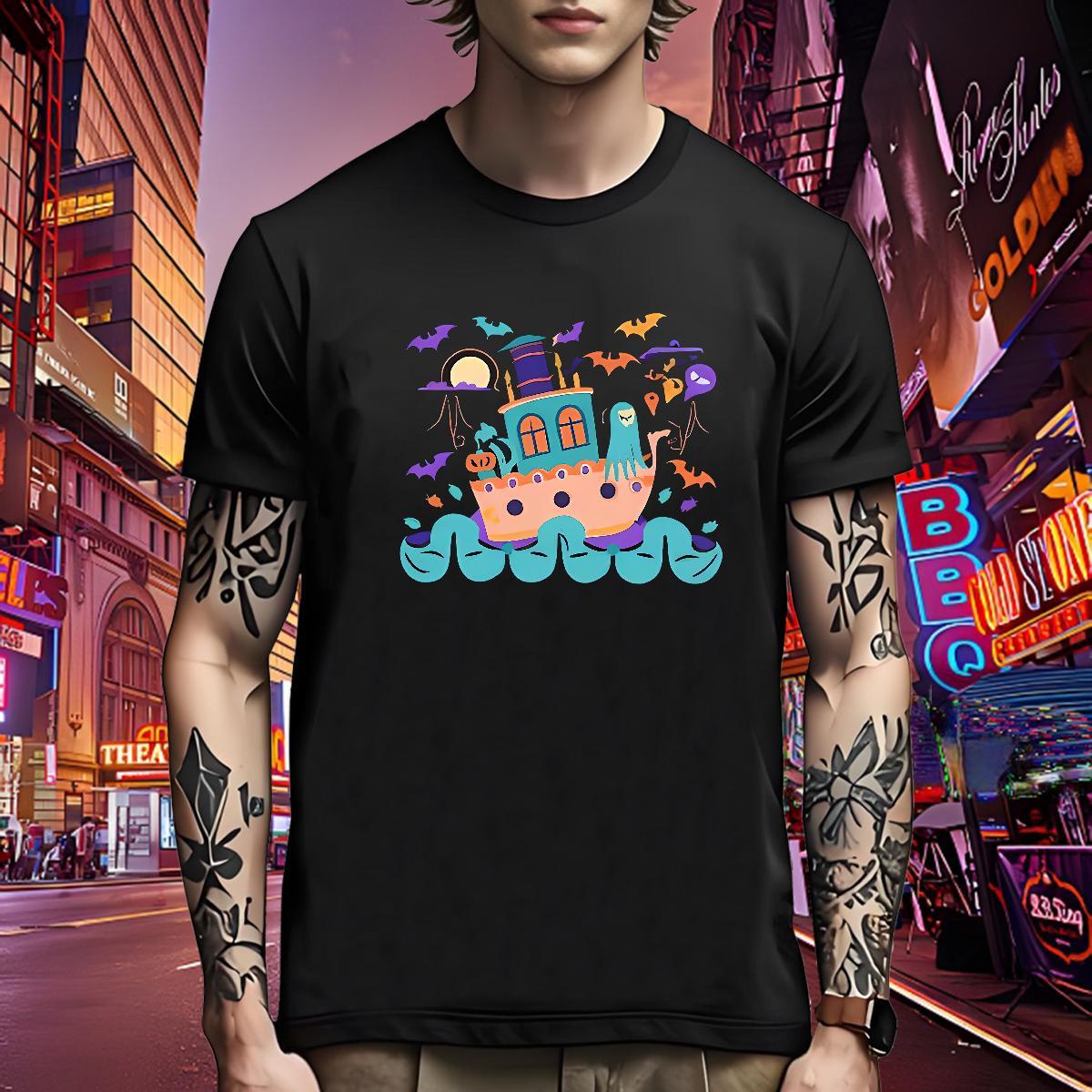 Loose T Shirt For Man Breathable Short Sleeve Hip Hop Street Custom Cartoon 230g Pure Cotton Mens Tshirts Classic Clothings