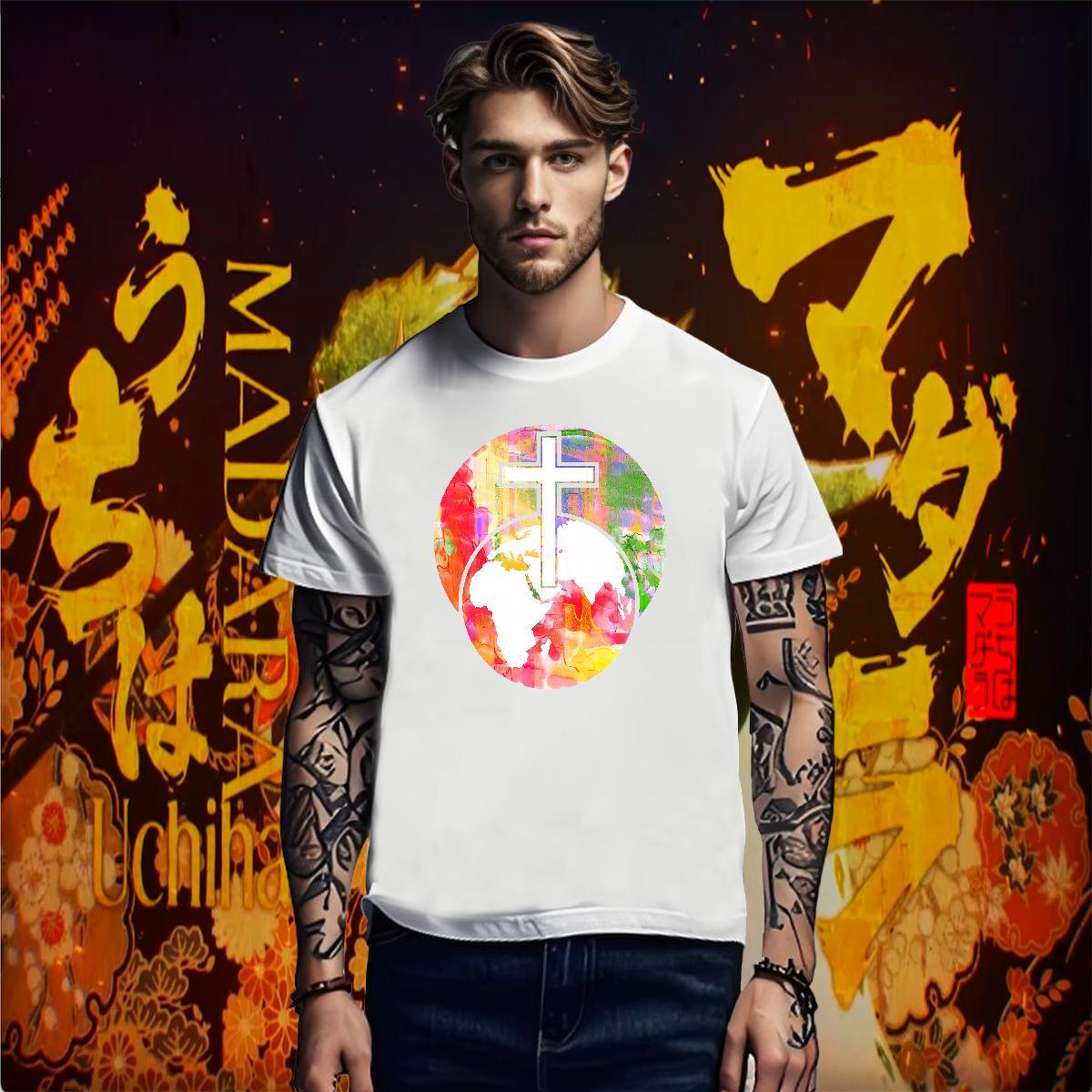 Men T Shirts 230g Cotton painting Anime Printing Street Pure Cotton White Plus Size Tshirt for Man Woman DIY Customized Classic Clothings