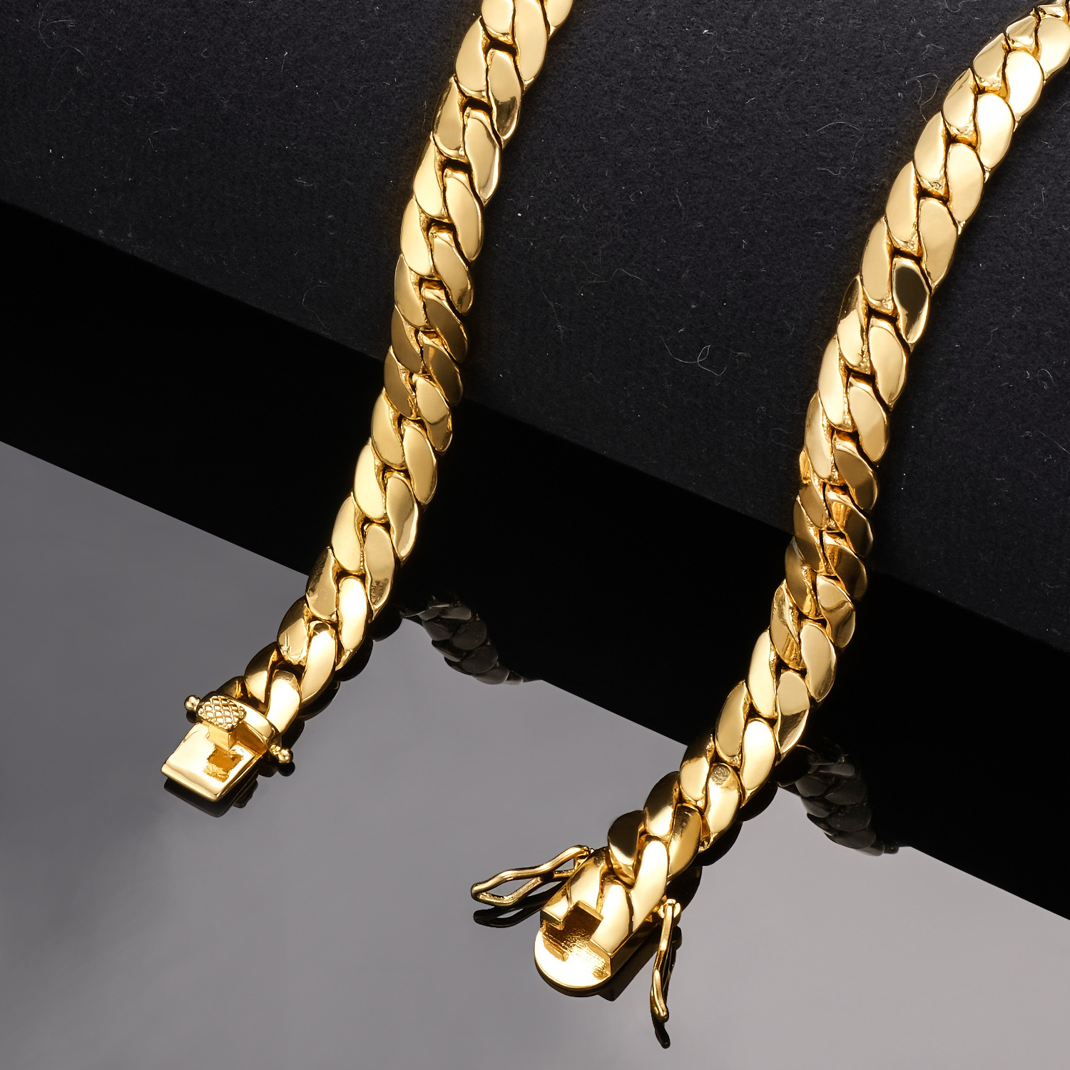 Gold Fill Cuba Hiphop Simple Fashion Jewelry High Quality Ladies Men Whip Necklace For Lover Gift