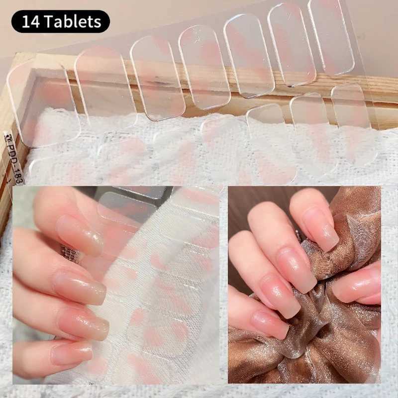 14Tips Glitter Full Cover Nail Stickers Self Adhesive Full Nail Decals Nail Gel Polish Decoration Designer Creative Nail ArtXJ240815