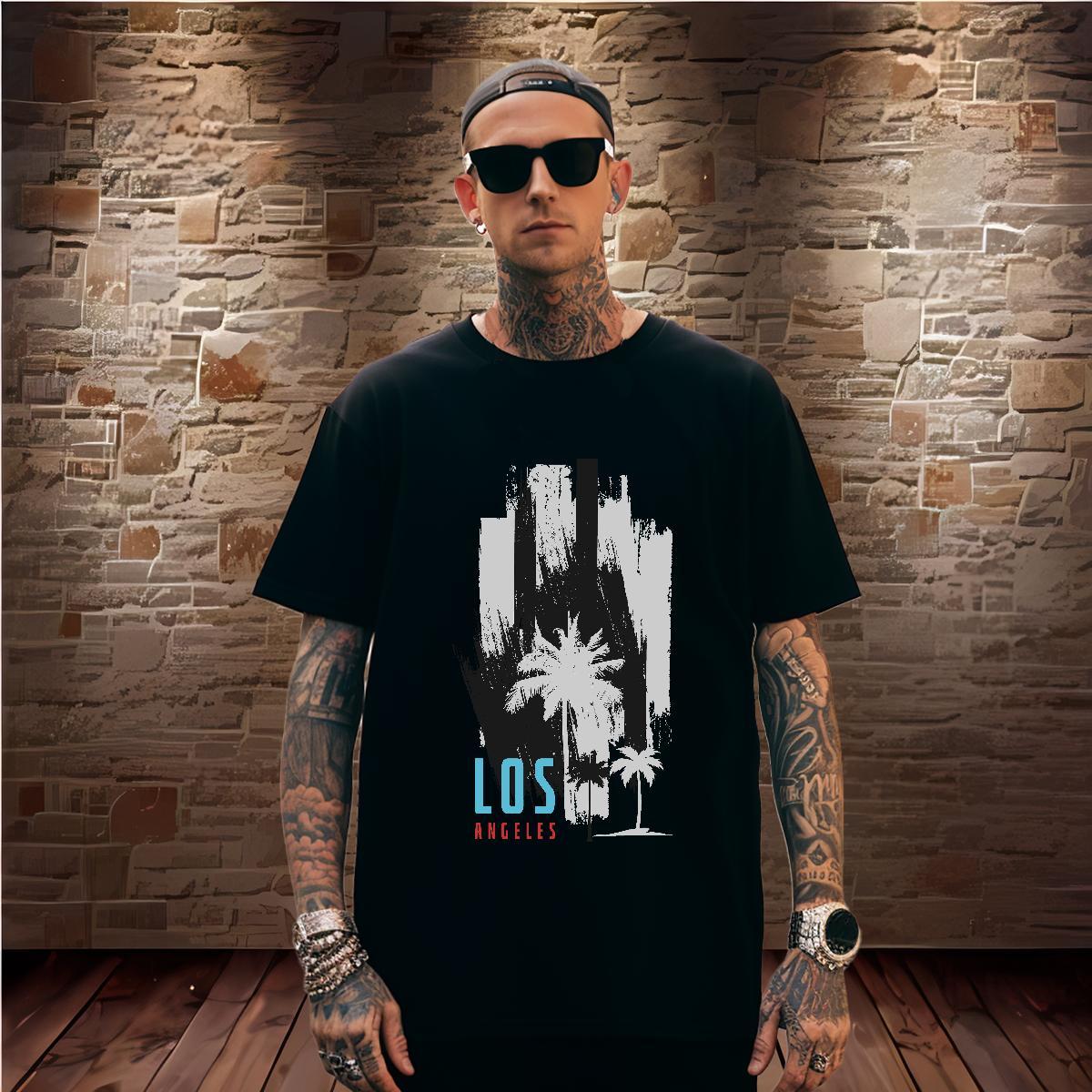 Man T Shirts 100% Cotton 230g tree Casual Breathable Short Sleeve DIY Anime Tshirts Casual New Wholesale Polos