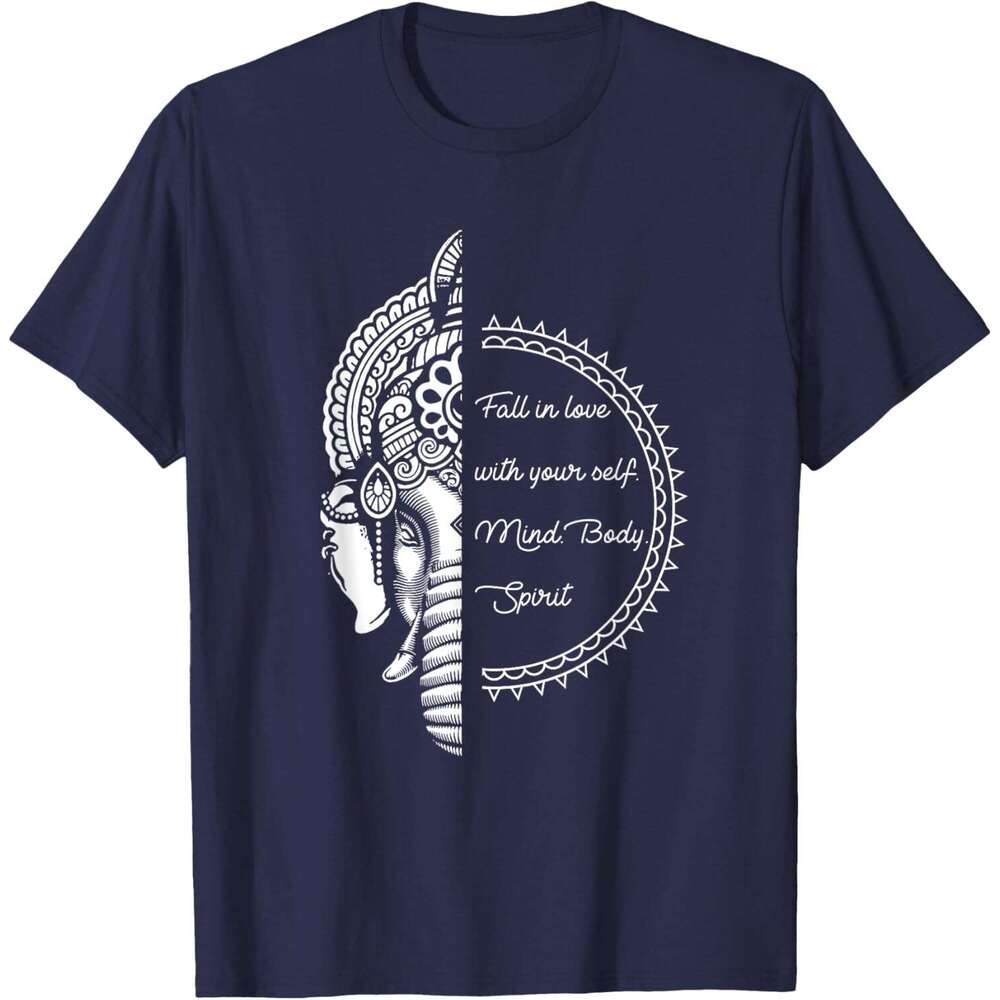 25ss T shirt for Mens Spiritual Yoga Love Your Self Meditation Elephant Ganesha T-Shirt Shirts Tshirt Graphic Tee Casual Tops Short sleeve Free shippi