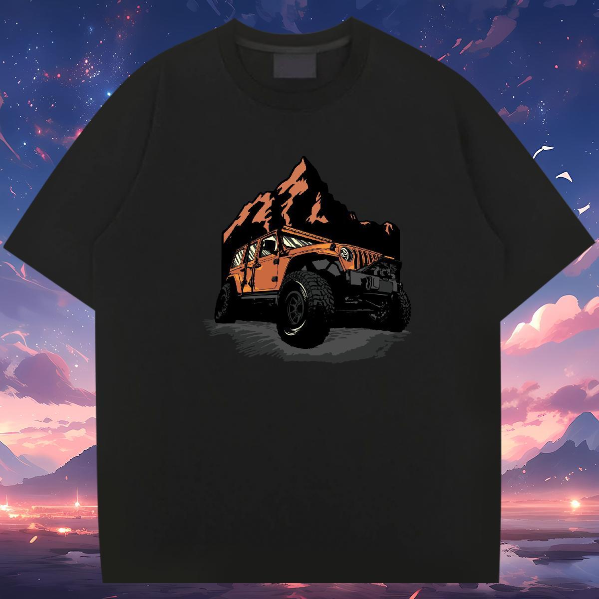 Classic car T shirt Sports Casual Men Clothes T-Shirt 230g Cotton Stylist Short Sleeve O-Neck Custom Big Size Tshirts