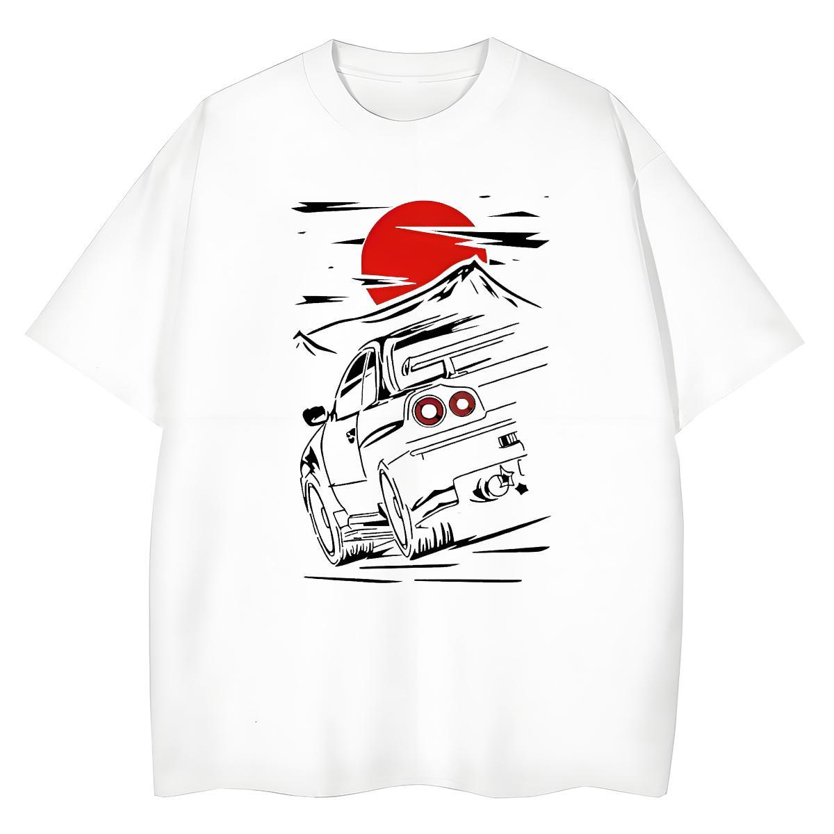 Unisex Couples T Shirts Spring Summer 100% Cotton 230g Custom Print Plus Size Pure Cotton car T Shirt For Man Fashion New Tops