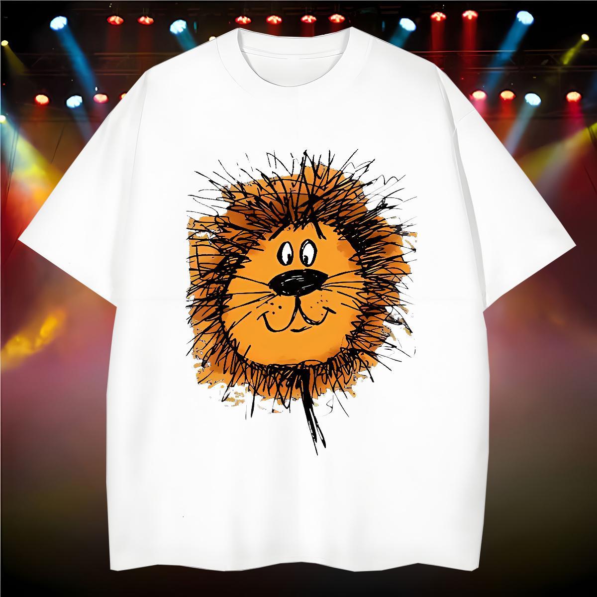 High Quality T shirt lion Pure Cotton Street Skull 100% Cotton 230g Couples T Shirts Classic Polos