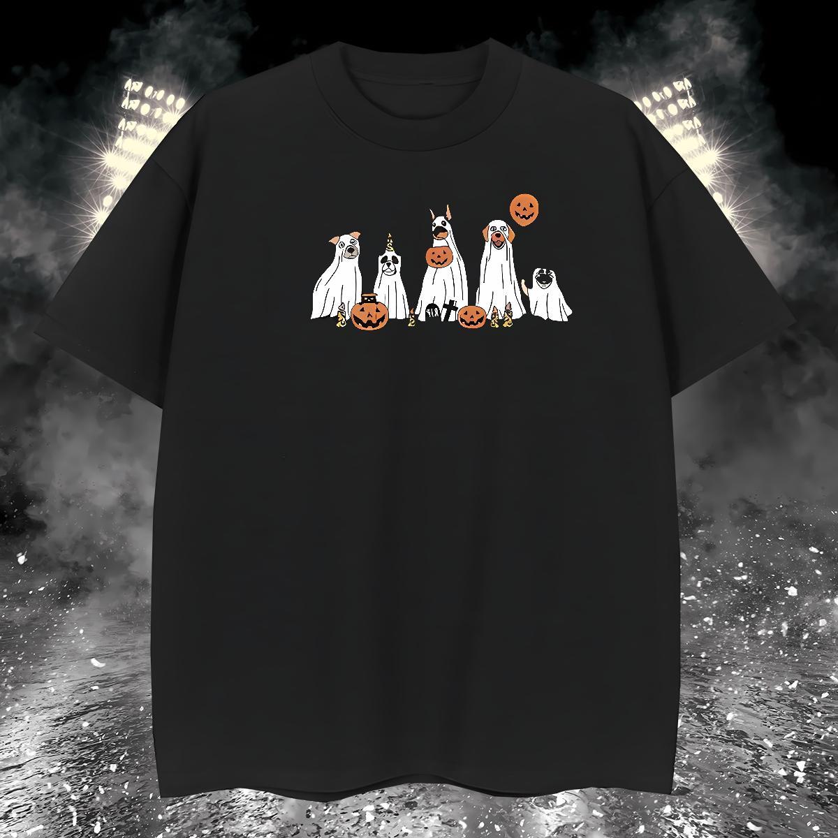 Loose Man T Shirts pumpkin Crew Neck Breathable Hip Hop Street Black Oversized 230g Pure Cotton Couples T Shirts 2024 New Top Tees