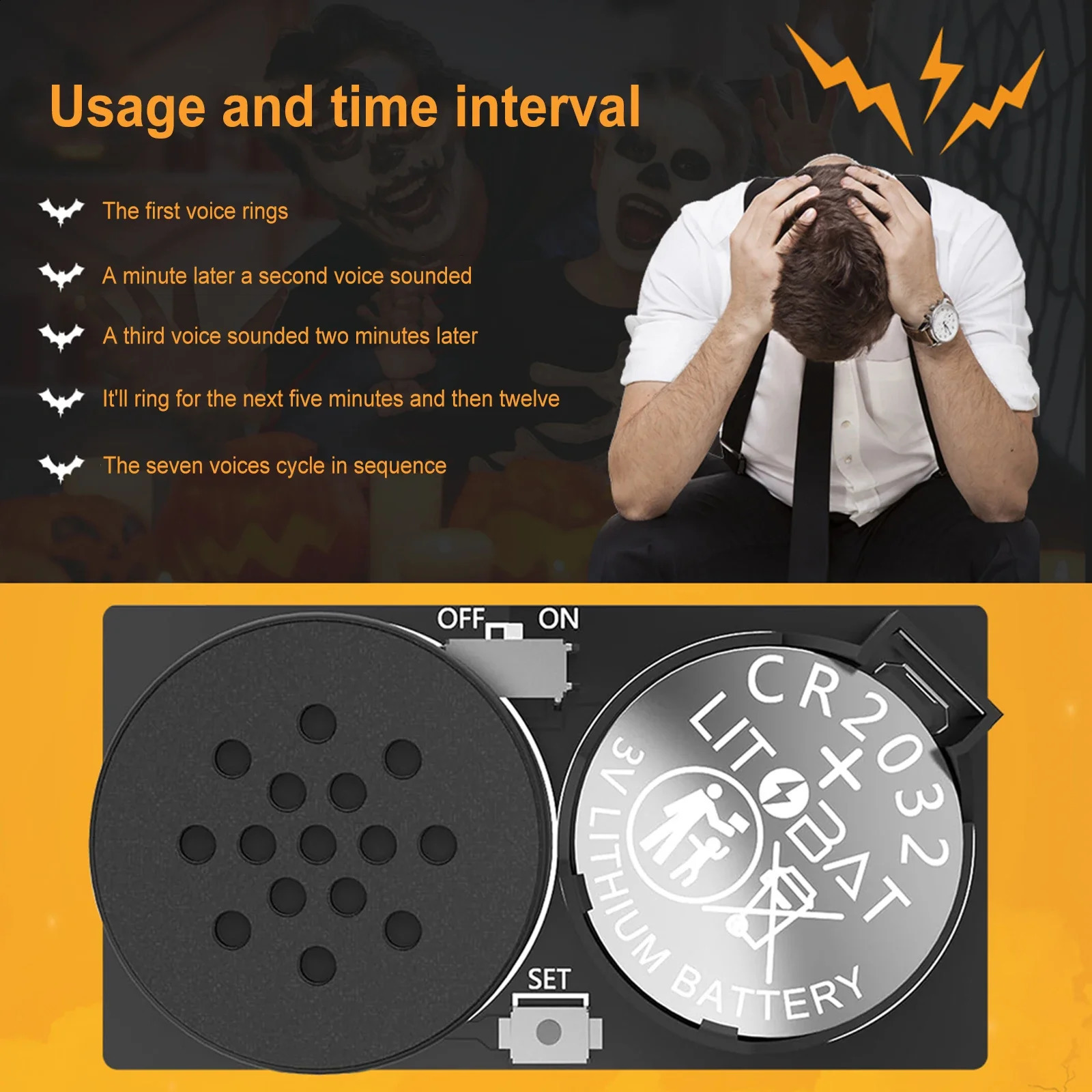 2/4 Pack Cricket Noise Maker Prank Hidden Prank Noise Maker 7 Sounds Intervals Noise for Halloween April Fools Day Party 240813