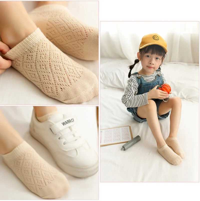 5 pairs/set of thin childrens baby socks summer rotating 0-5 year mesh breathable cotton socks boys and girls KF552 W240814