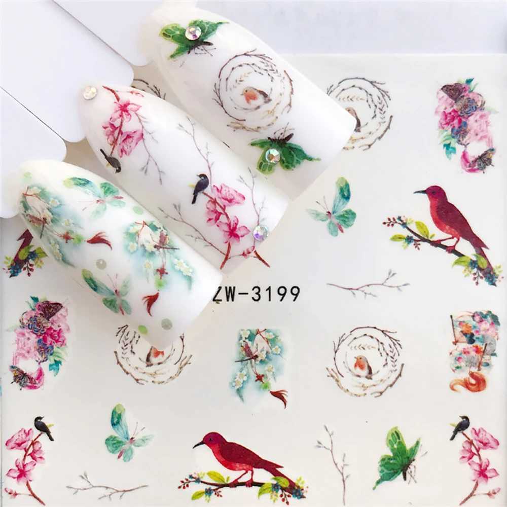 Nail Stickers Owl Maple Leaf Nail Watermark Sticker For Nails DIY Water Transfer Sticker For Manicure Sticker Nails SuppliesXJ240814