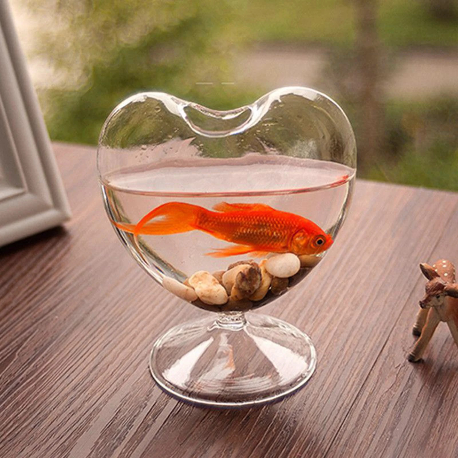 Transparent Glass Vase Bookshelf Flower Arrangement Desktop Cabinet Heart Shaped for Bedroom Study Room Dorm Birthday Gift 240812