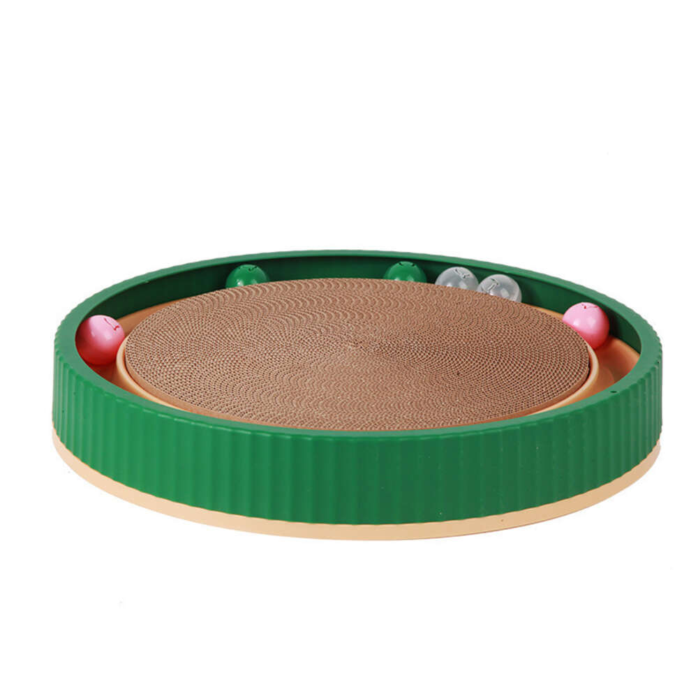 Glowing Bell Cat Plaything - Interactive Mint Spherical Toy with Circular Design & Textured Surface