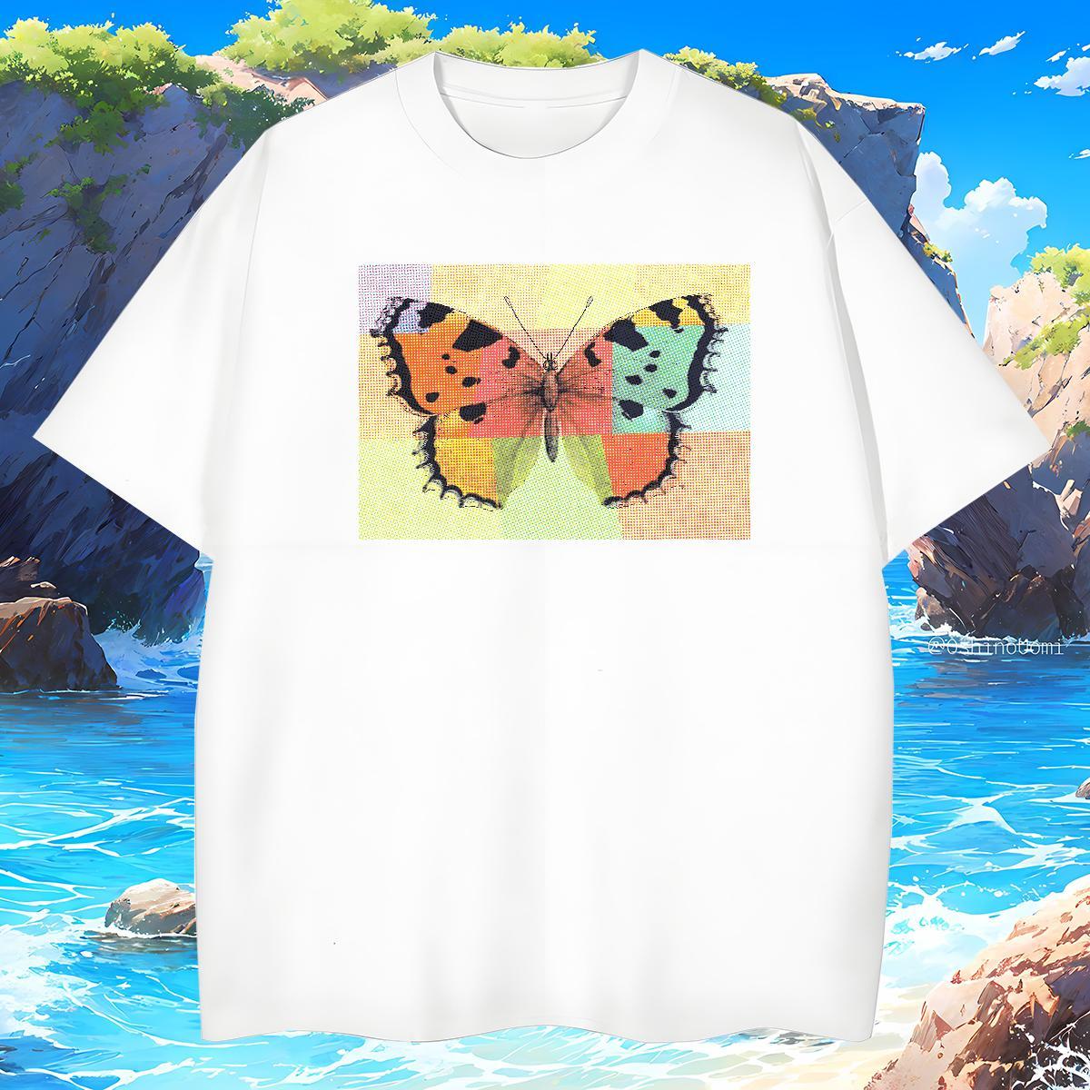 T Shirts Men 230g 100% Cotton Butterfly Summer Casual Breathable Oversized 4XL Tshirt for Man Woman New Arrival High Quality Tops Tees