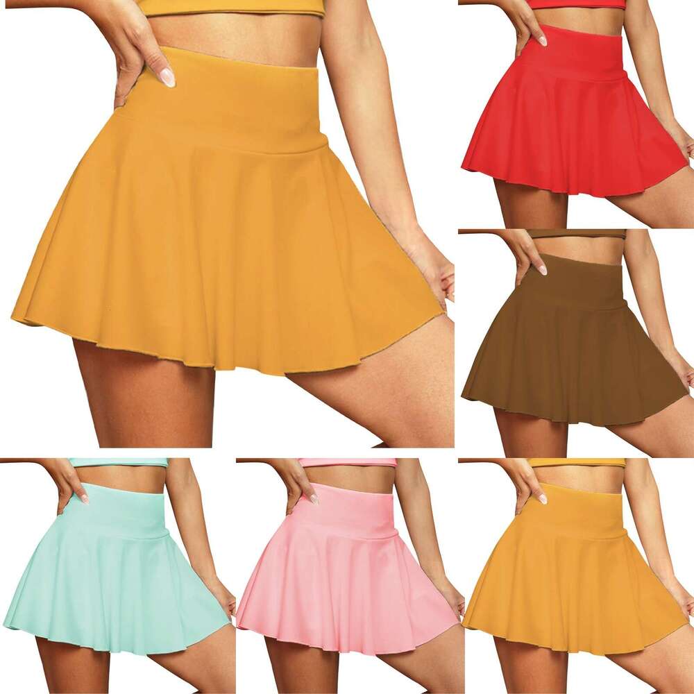 Women's Summer Fashion Sexy Mini Elastic Pleated Sun For School Girl Uniform Korean Black High Waist Tennis Skirts