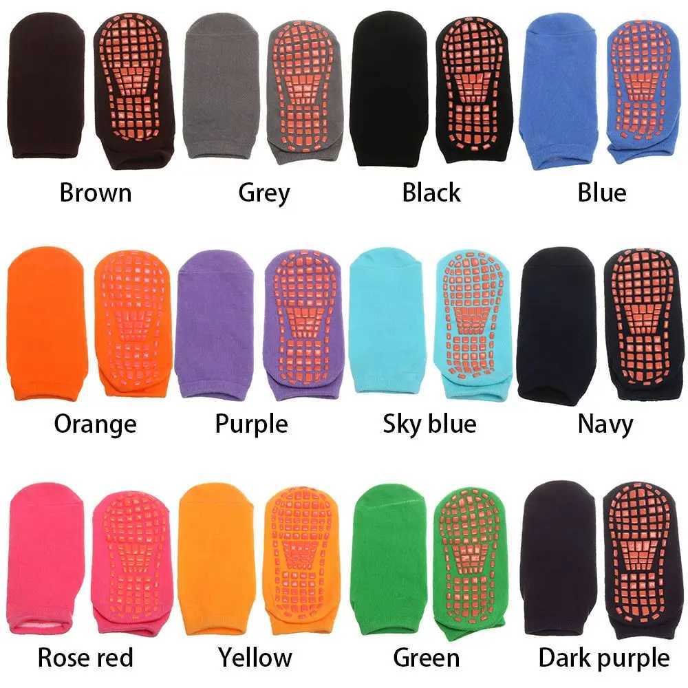 Autumn/Winter/Spring/Summer Non slip Floor Socks Candy colored Cotton Yoga Trampoline Socks Sole Adhesive Early Education Socks W240814