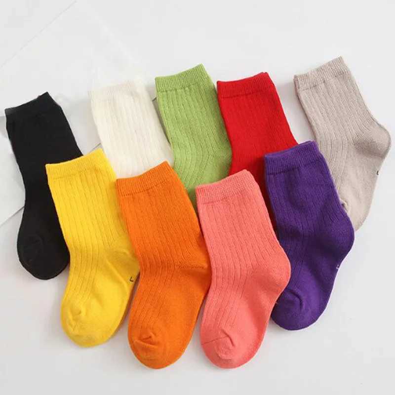3 pairs/batch of new spring and summer solid color childrens socks W240814