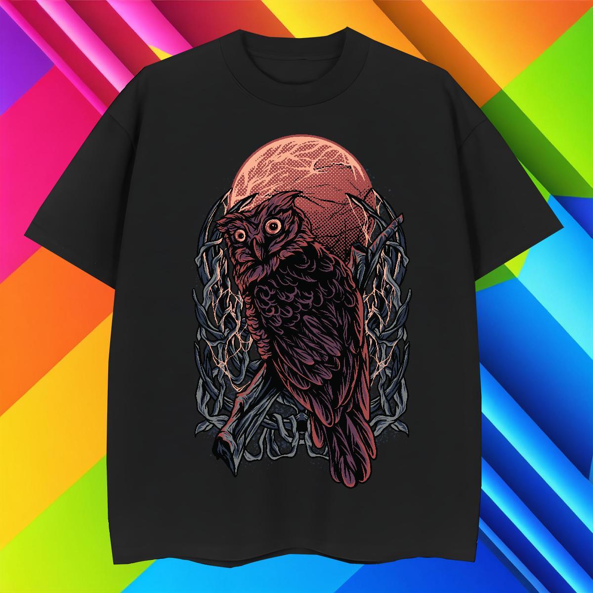 Cool T-Shirts Owl Crew Neck Beach Plus Size Custom 230g 100% Cotton Mens Tshirts DIY Customized Top Tees