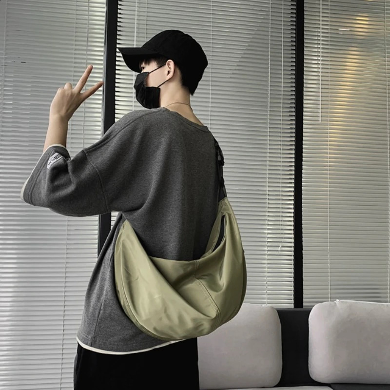 Vintage Solid Simple Casual Crossbody Bag Korean All Match Preppy Womens Handbags Fashion Grunge Y2k Shoulder Hobo Bags 240815