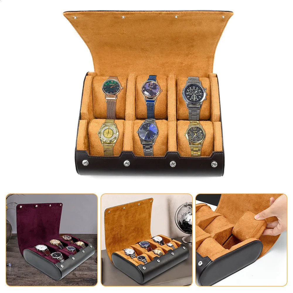 Watch Travel Case - for Men - for Women -Watch Roll Travel Case Organizer Display - Watch Case - 6 Slots Watch Box Organizer 240812