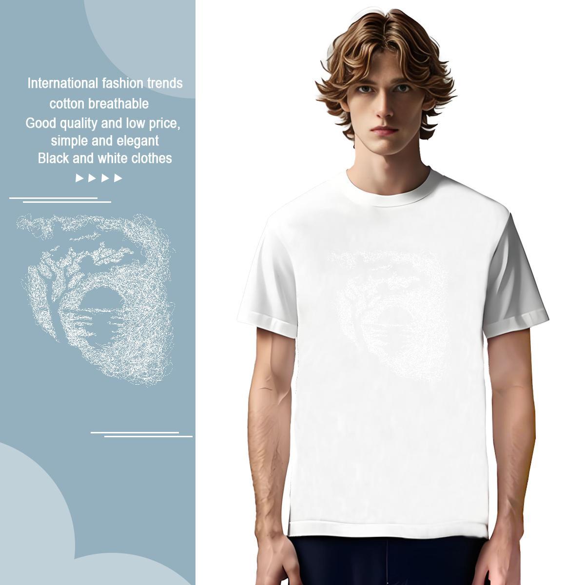 Cool Design tree Men T Shirts Summer Casual Men Tops Tees 230g Pure Cotton Fashion Designer O Neck Short Sleeves DIY Printed Top Tees