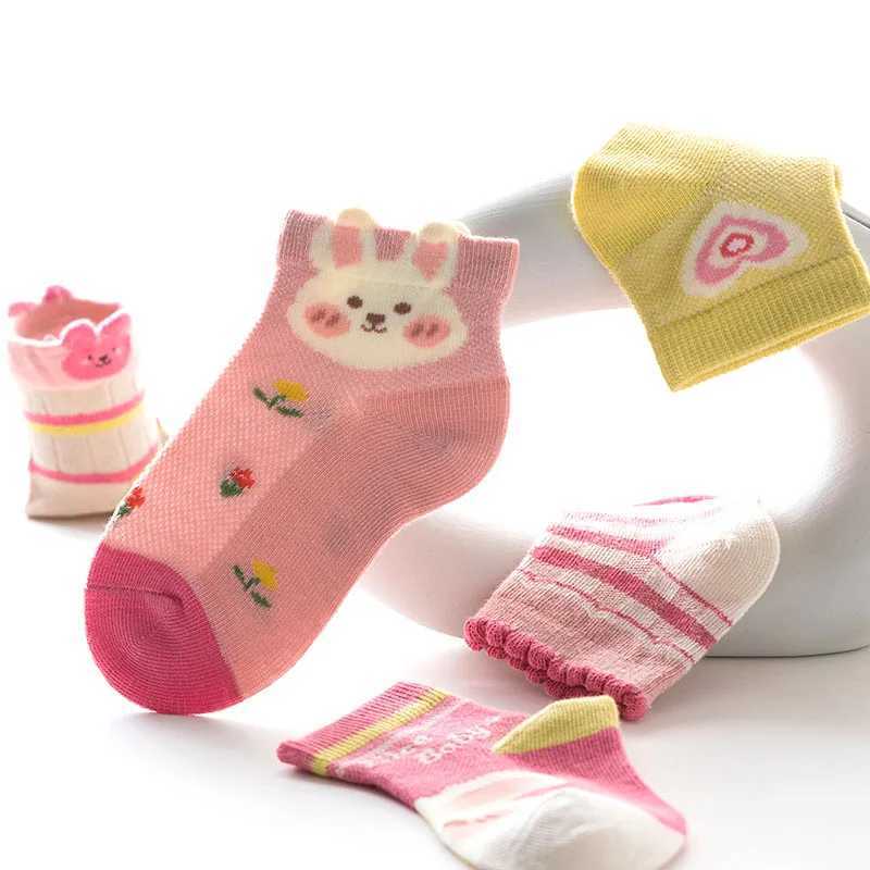 5 pairs/batch 2023 summer childrens cotton socks cartoon fashion website spring new 1-12-year-old students teenagers girls boys childrens socks W24081