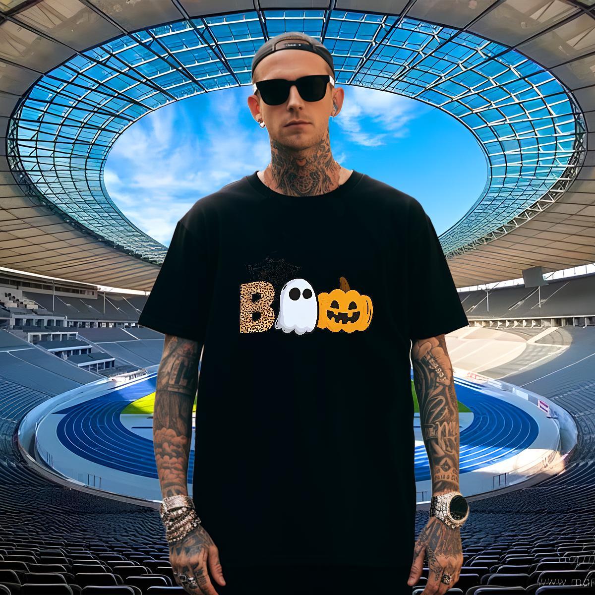Loose T shirt pumpkin O-Neck Short Sleeve Spring Summer Custom Printing 100% Cotton 230g Mens Tshirts Classic Casual Tops Tees