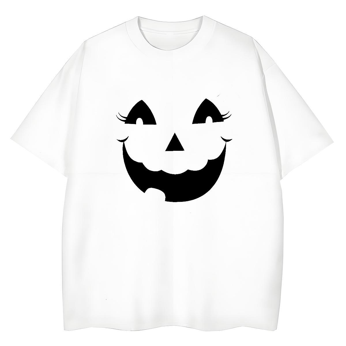 Free Shipping T shirt halloween O Neck Short Sleeves Street wear Hip Hop Cartoon Printing L-4XL 100% Cotton 230g Men Tees Fashion New Tops Tees