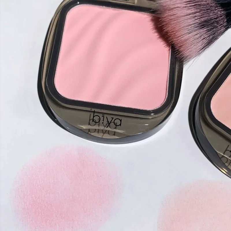 Biya Ripple Blush Powder Blusher Pure Desire Cute Sweet Plain Makeup Supernatural Monochrome High-quality Low Saturation Y240815