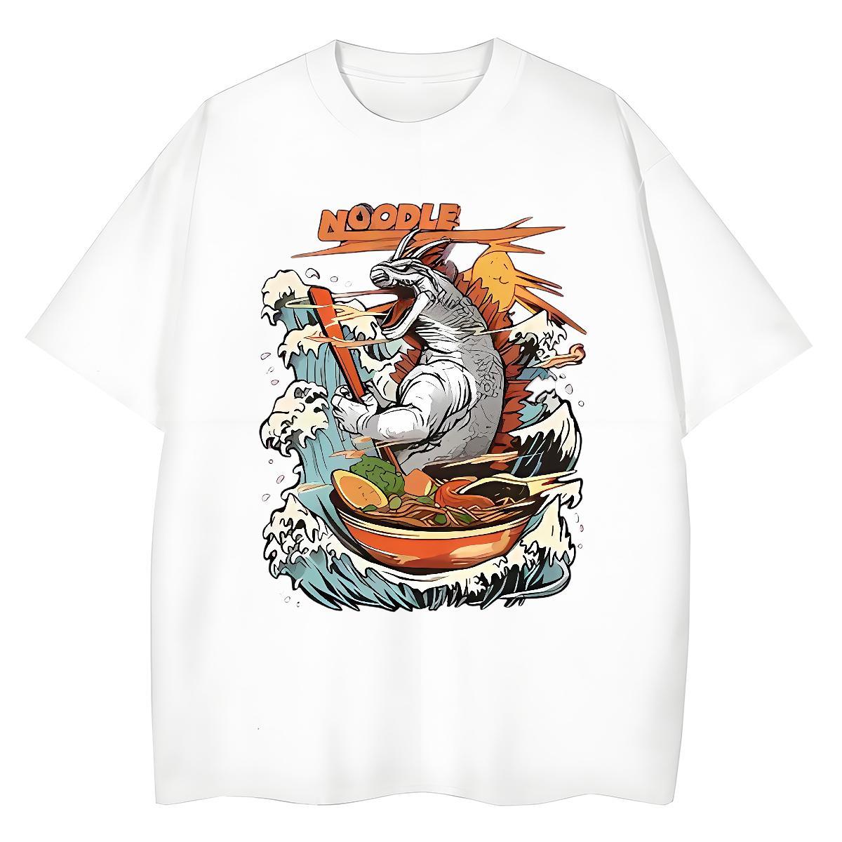 Soft T-Shirts for Men dinosaur Breathable Short Sleeve Casual Daily Wear Plus Size Cartoon 100% Cotton 230g Men Clothes T-Shirt 2024 Summer Clothings