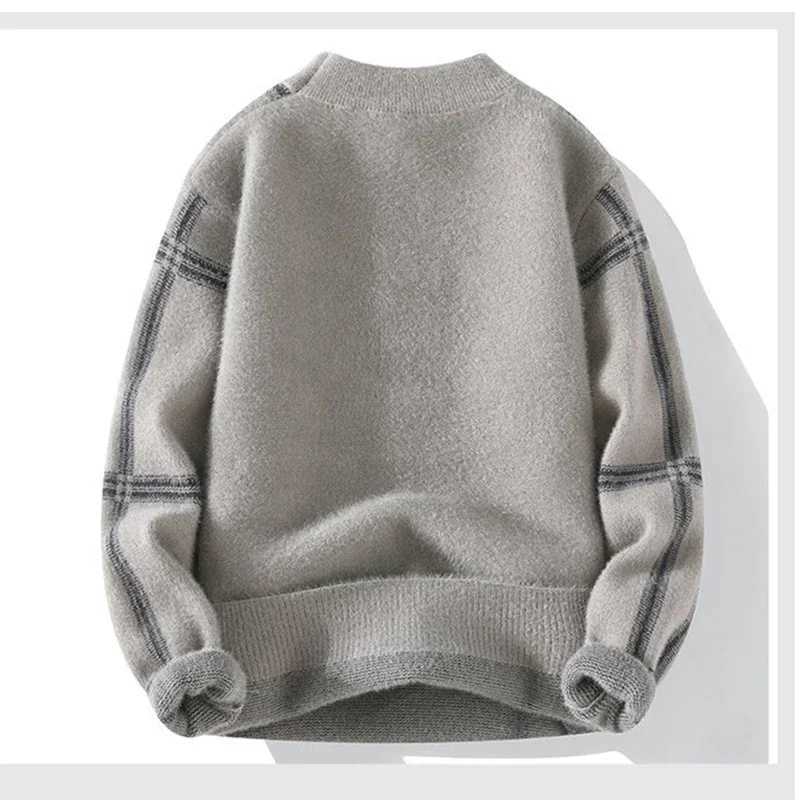 2023 Winter New Fashion Mens Casual Half High Collar Versatile SweaterXJ240814