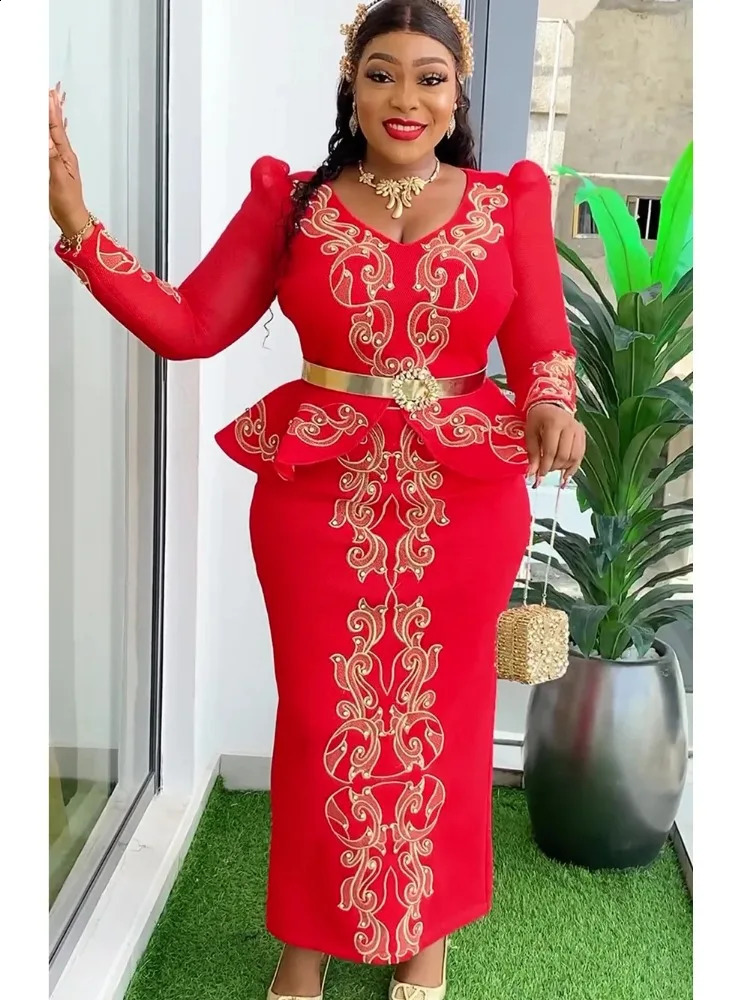Elegant African Dresses for Women Africa Clothing Plus Size Turkey Wedding Party Long Dress Dashiki Ankara Outfits Robe 240814CJ