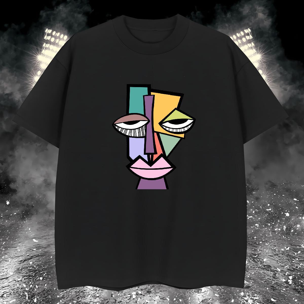 T shirt 230g 100% Cotton painting Daily Outfit O-Neck Short Sleeve DIY Anime Men Clothes T-Shirt Fashion Casual Designer Tees Shirts