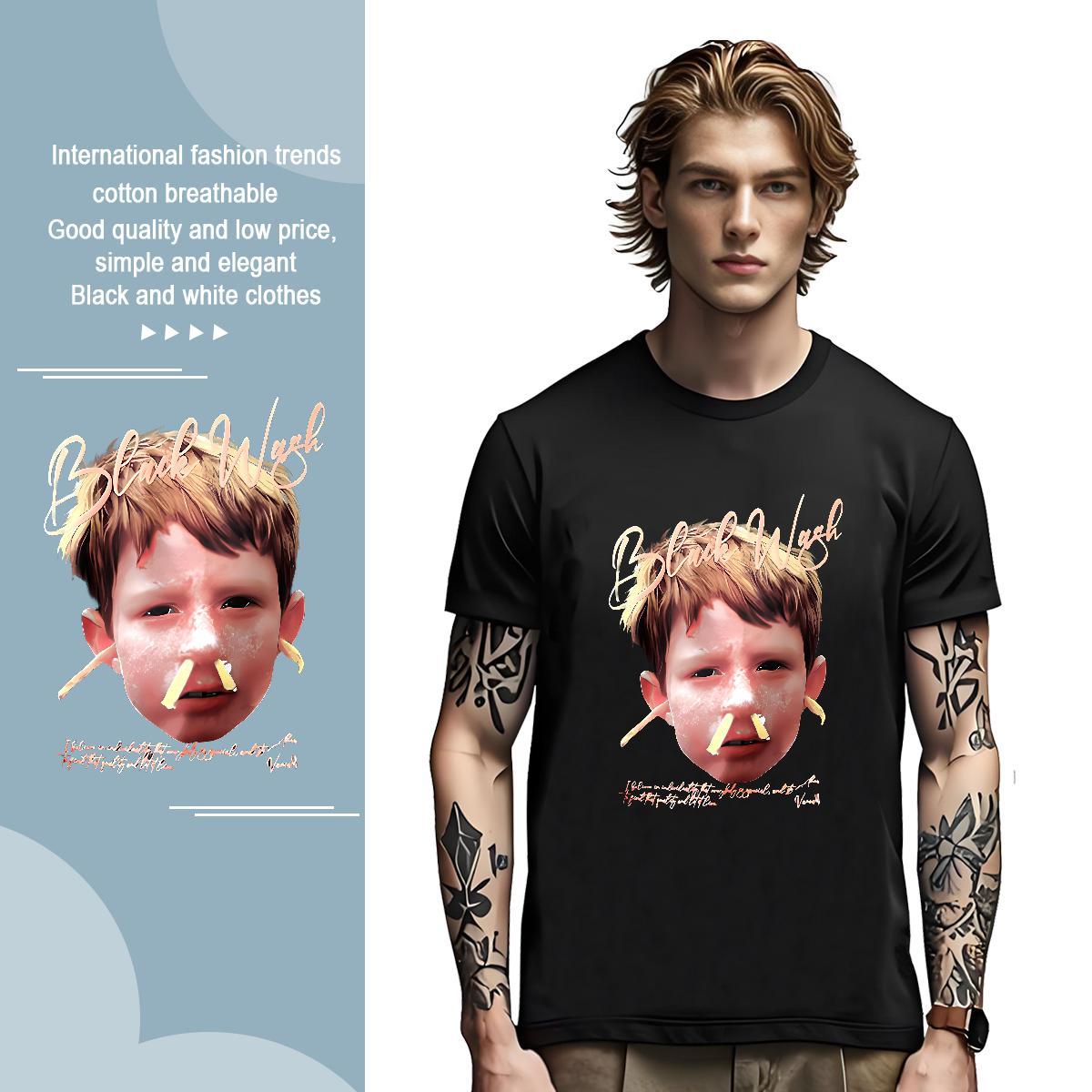 T-Shirts 230g Cotton portrait Casual Daily Wear Breathable Custom Big Size Tshirts DIY TOP Quality Tee Shirt