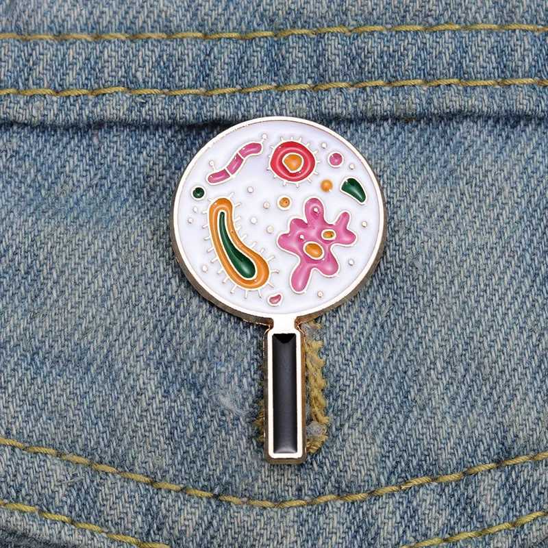 Microscope Enamel Pin Customization Bacterial Microbiology Paramecium Brooches Collar Badge Interesting Science Jewelry Gift Wholesale W240815