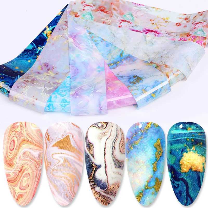 BORN PRETTY 10pcs Nail Foils Marble Paper Gel Polish Transfer Sticker DIY Pattern Manicure Nail Art Decoration DecorationsXJ240814