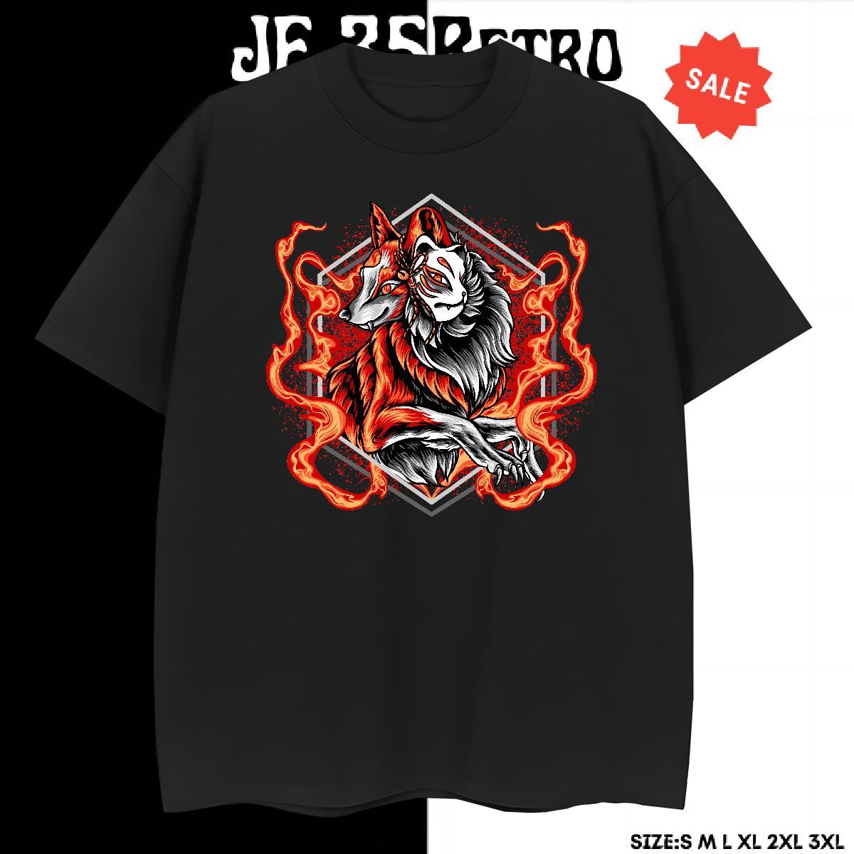 Unisex T Shirts Men wolf Breathable Crew Neck Hip Hop Custom Printing 230g Pure Cotton Men Tshirts Brand Top Tees
