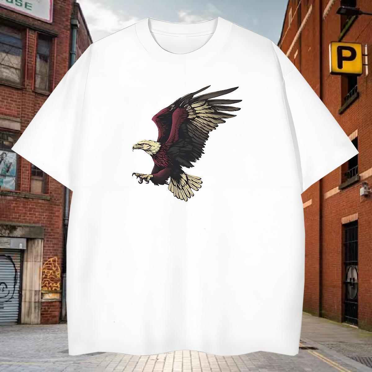 Free Shipping Man T Shirts eagle Breathable Crew Neck Hip Hop Cartoon Printing L-4XL 100% Cotton 230g Tshirts Factory Direct Tops Shirt